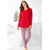 Dreams & Co. Plus Size Relaxed Pajama Pant(Classic Red Fair Isle)