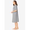 Dreams & Co. Plus Size Satin Trim Cotton Sleepshirt(Heather Grey Scroll Heart)