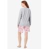 Dreams & Co. Plus Size Satin Trim Sleep Tee(Evening Blue)