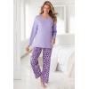 Dreams & Co. Plus Size Satin Trim Sleep Tee(Heather Grey)