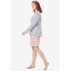 Dreams & Co. Plus Size Satin Trim Sleep Tee(Pink)
