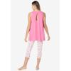 Dreams & Co. Plus Size Scoopneck Tank & Capri Legging PJ Set(Black Multi Hearts)