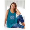 Dreams & Co. Plus Size Scoopneck Tank & Capri Legging PJ Set(Plum Burst Tie Dye)