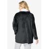 Dreams & Co. Plus Size Sherpa Lined Collar Microfleece Bed Jacket(Black)