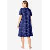 Dreams & Co. Plus Size Short Floral Print Cotton Gown(Evening Blue Flowers)
