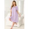 Dreams & Co. Plus Size Short Floral Print Cotton Gown(French Blue Garden)