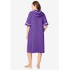 Dreams & Co. Plus Size Short French Terry Robe(Plum Burst)