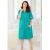Dreams & Co. Plus Size Short French Terry Robe(White Butterfly)