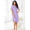 Dreams & Co. Plus Size Short Henley Sleepshirt(Soft Iris Hearts)