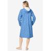 Dreams & Co. Plus Size Short Hooded Sweatshirt Robe(French Blue Star Moon)
