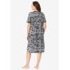Dreams & Co. Plus Size Short T-Shirt Lounger(Black White Flower)