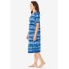 Dreams & Co. Plus Size Short T-Shirt Lounger(Bright Cobalt Tie Dye Stripe)