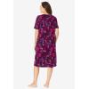 Dreams & Co. Plus Size Short T-Shirt Lounger(Deep Claret Painted Floral)