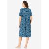 Dreams & Co. Plus Size Short T-Shirt Lounger(Deep Lagoon Animal)