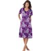 Dreams & Co. Plus Size Short T-Shirt Lounger(Navy Paisley)