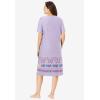 Dreams & Co. Plus Size Short T-Shirt Lounger(Pretty Orchid Butterfly)