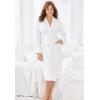 Dreams & Co. Plus Size Short Terry Robe(Deep Teal)