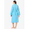 Dreams & Co. Plus Size Short Terry Robe(French Blue Stripe)