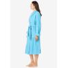 Dreams & Co. Plus Size Short Terry Robe(French Blue Stripe)
