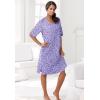 Dreams & Co. Plus Size Short-Sleeve Sleepshirt(Aqua Mint Dragonfly)