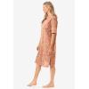 Dreams & Co. Plus Size Short-Sleeve Sleepshirt(Honey Peach Floral)