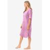 Dreams & Co. Plus Size Short-Sleeve Sleepshirt(Pink Leopard)