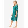 Dreams & Co. Plus Size Short-Sleeve Sleepshirt(Waterfall Confetti Heart)