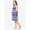 Dreams & Co. Plus Size Sleeveless Terry Lounger(Ultra Blue Tie Dye Stripe)