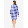 Dreams & Co. Plus Size Thermal Henley Sleepshirt(Pale Lilac Trees)
