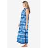 Dreams & Co. Plus Size Trapeze V-Neck Lounger(Bright Cobalt Tie Dye Stripe)