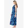Dreams & Co. Plus Size Trapeze V-Neck Lounger(Evening Blue Peony)