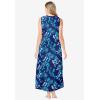 Dreams & Co. Plus Size Trapeze V-Neck Lounger(Evening Blue Peony)