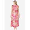 Dreams & Co. Plus Size Trapeze V-Neck Lounger(Pomegranate Floral)