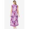 Dreams & Co. Plus Size Trapeze V-Neck Lounger(Rich Violet Blooming)
