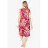 Dreams & Co. Plus Size Trapeze V-Neck Short Lounger(Pomegranate Floral)