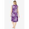 Dreams & Co. Plus Size Trapeze V-Neck Short Lounger(Rich Violet Blooming)