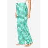 Dreams & Co. Plus Size Woven Sleep Pant(Tropical Emerald Daisy)