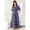 Dreams & Co. Plus Size wrap Lounger(Pink Paisley Floral)