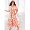 Dreams & Co. Plus Size wrap Lounger(Pink Paisley Floral)