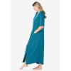 Dreams & Co. Women’s Plus Size Long French Terry Zip-Front Robe (Petite Available)(Heather Grey)