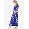 Dreams & Co. Women’s Plus Size Long French Terry Zip-Front Robe (Petite Available)(Ultra Blue Clouds)