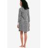Ellos Plus Size Long Sleeve Henley Sleepshirt(Black Multi Floral)