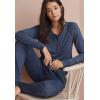 Ellos Plus Size Marled Henley Lounge Top(Marled Grey)