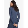 Ellos Plus Size Marled Henley Lounge Top(Marled Navy)