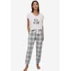 Ellos Plus Size Screen-Print Sleep Tee(White)