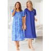 Only Necessities Plus Size 2-Pack Short Silky Gown(Paradise Pink Pink)