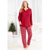 Only Necessities Plus Size Henley PJ Set(Black Ivory)