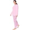 Only Necessities Plus Size Henley PJ Set(Classic Red Ivory)