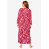 Only Necessities Plus Size Long 2-Piece Cabbage-Rose Peignoir Set(Pomegranate Floral)