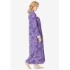 Only Necessities Plus Size Long 2-Piece Cabbage-Rose Peignoir Set(Soft Iris Floral)